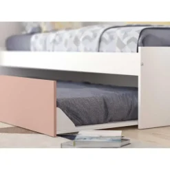 Trasman Bed met bedbrug en bedlade Lev-roze/wit