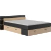 2-Persoons Bedden-Gami Bed met opbergruimte Eveline 160x200 - zwart/kastanjehout