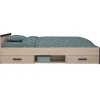Leen Bakker Bed Natan incl. lades - eiken/zwart - 90x200 cm