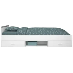 Leen Bakker Bed Natan incl. lades - wit - 90x200 cm