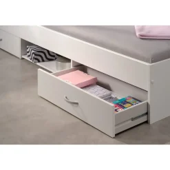 Leen Bakker Bed Natan incl. lades - wit - 90x200 cm