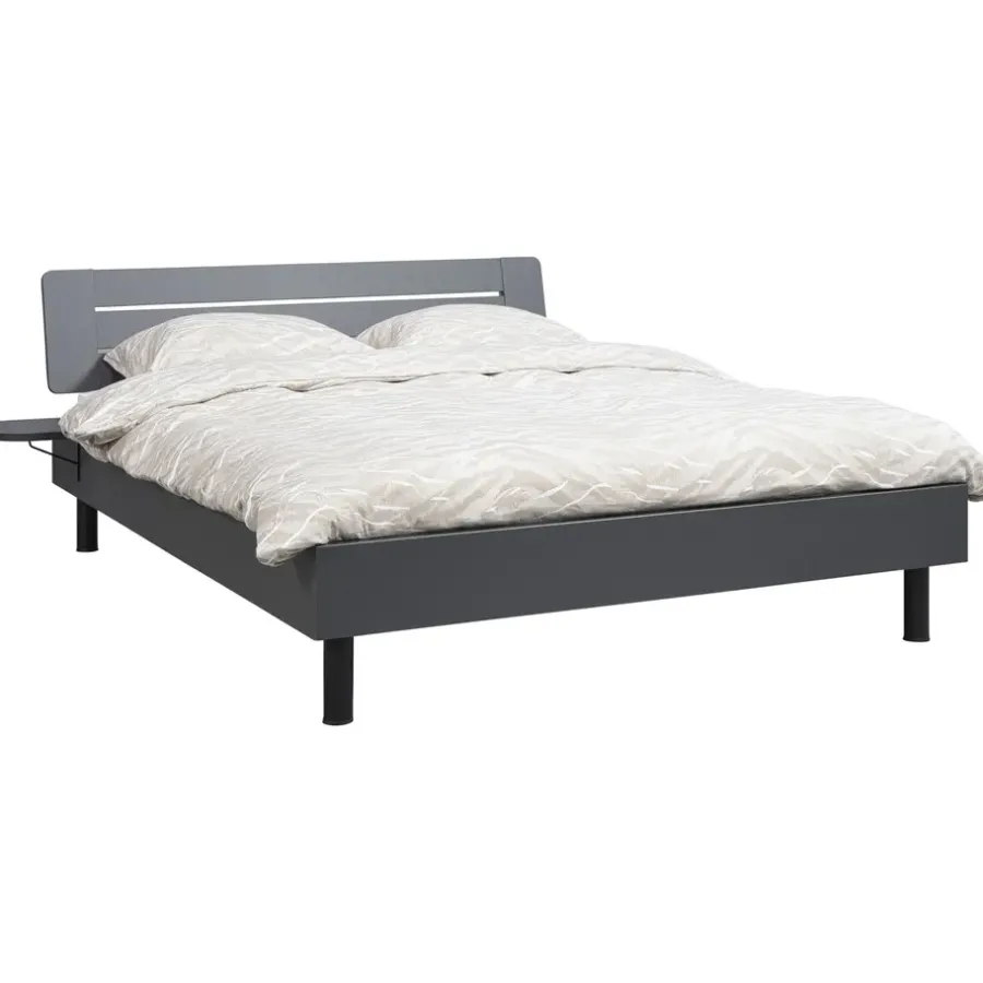 2-Persoons Bedden-Leen Bakker Bed Nova - grafietkleur - 180x200 cm