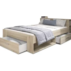 2-Persoons Bedden-CBA Bed Polly 160 x 200 cm-Kronberg eik
