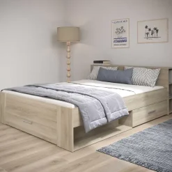 2-Persoons Bedden-CBA Bed Polly 160 x 200 cm-Kronberg eik