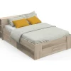 2-Persoons Bedden-CBA Bed Polly 140 x 200 cm-Kronberg eik
