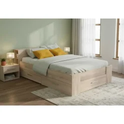 2-Persoons Bedden-CBA Bed Polly 140 x 200 cm-Kronberg eik