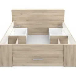 2-Persoons Bedden-CBA Bed Polly 140 x 200 cm-Kronberg eik