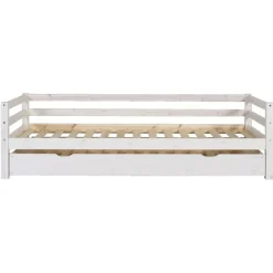 Leen Bakker Bed Ties met bedlade - whitewash - 90x200 cm
