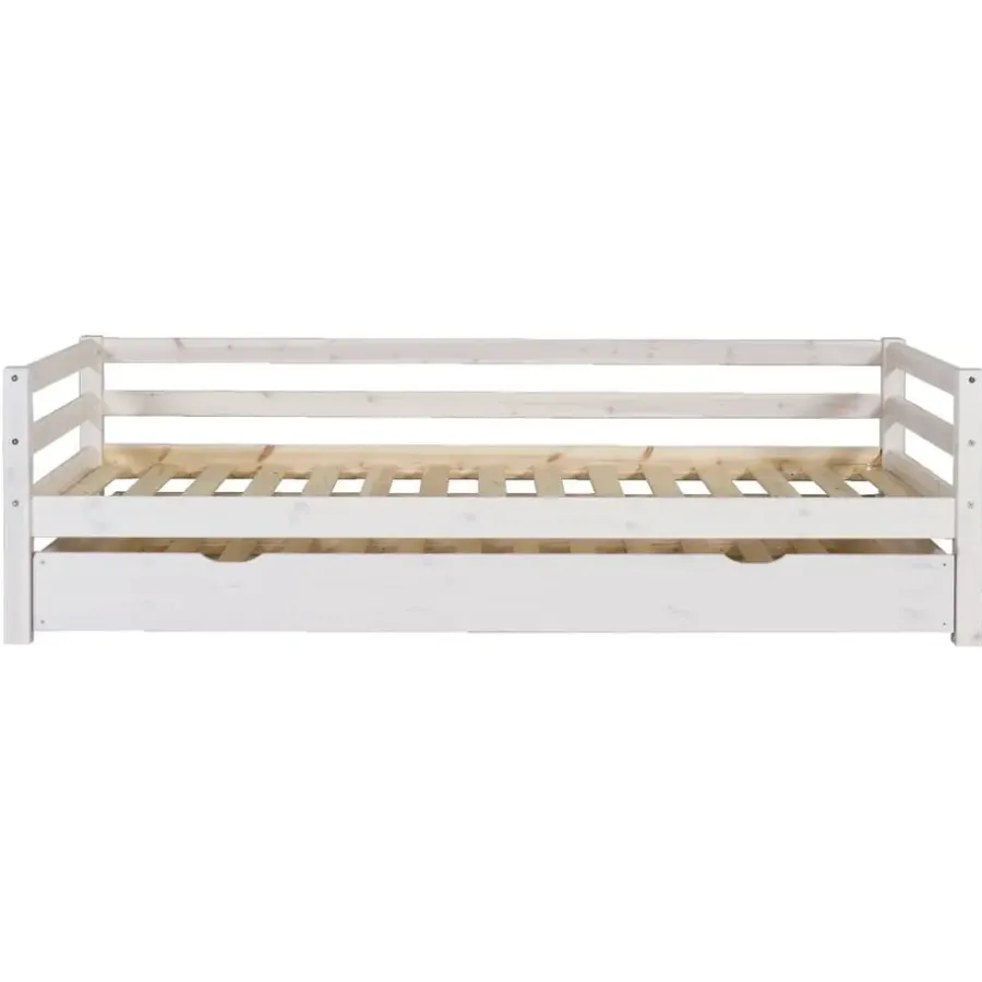 Leen Bakker Bed Ties met bedlade - whitewash - 90x200 cm