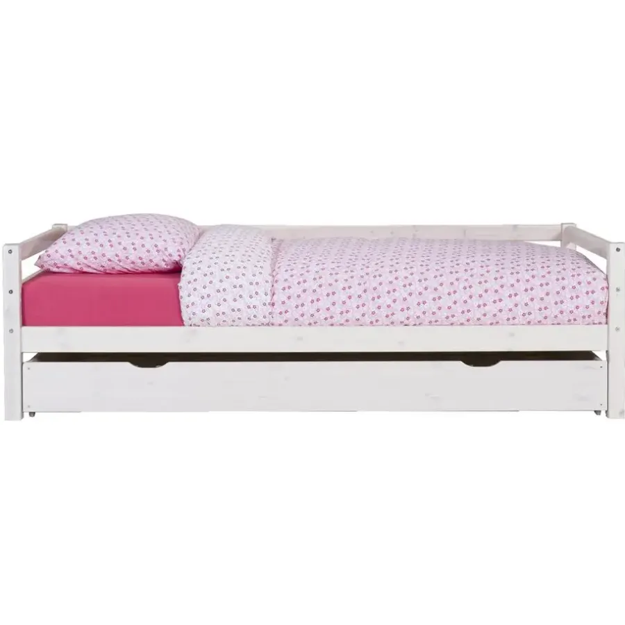 Leen Bakker Bed Ties met bedlade - whitewash - 90x200 cm