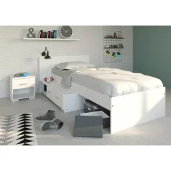 1-Persoons Bedden-Leen Bakker Bed Timo - wit - 90x200 cm
