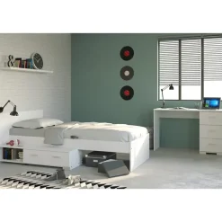 1-Persoons Bedden-Leen Bakker Bed Timo - wit - 90x200 cm