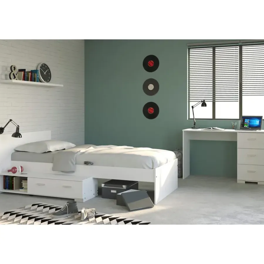 1-Persoons Bedden-Leen Bakker Bed Timo - wit - 90x200 cm