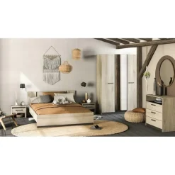 CBA Bed Waylon 160 x 200 cm-Kronberg eik/Waterford eik