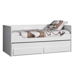 Kinderbedden-Vipack Bedbank Robin 90x200cm met onderschuifbed - wit