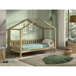 Kinderbedden-Vipack Bedhuisje Dallas - 90x200 - massief eikenhout
