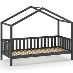 1-Persoons Bedden-Vipack Bedhuisje Dallas 90x200 - antraciet