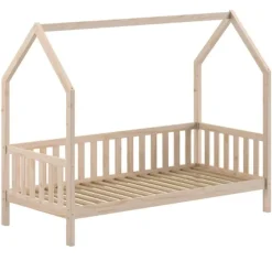 Vipack Bedhuisje Home - 90x200 cm - met hekje - wit dennenhout