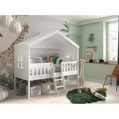 Vipack Bedhuisje Senna met ladder 90x200 cm - wit