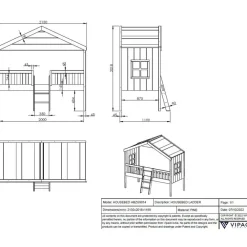 Vipack Bedhuisje Senna met ladder 90x200 cm - wit