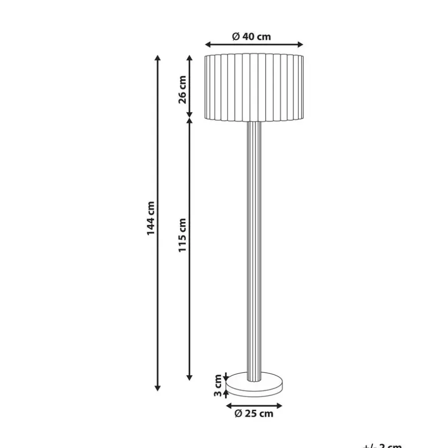Staande Lampen-Leen Bakker BELESSA - Staande lamp - Lichtbeige - Linnen/Rubberhout
