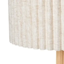 Staande Lampen-Leen Bakker BELESSA - Staande lamp - Lichtbeige - Linnen/Rubberhout