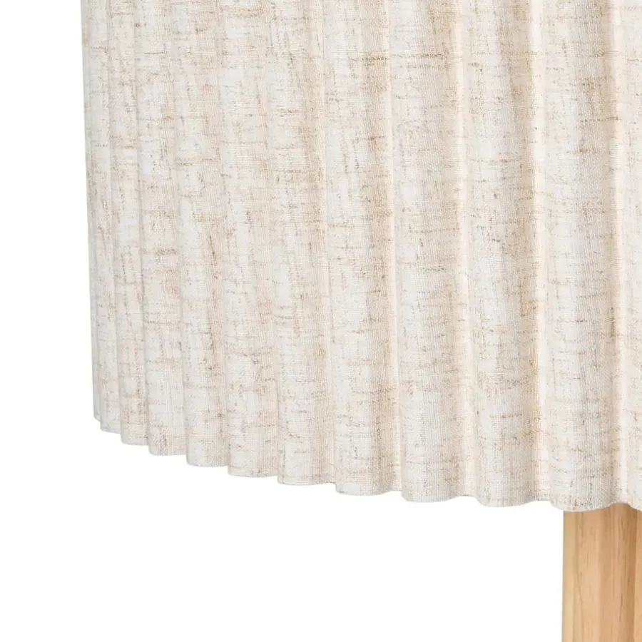 Staande Lampen-Leen Bakker BELESSA - Staande lamp - Lichtbeige - Linnen/Rubberhout