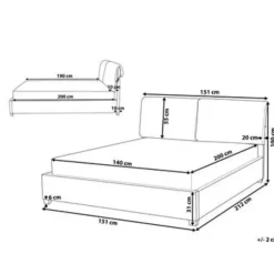Beliani BELFORT - Tweepersoonsbed - Beige - 140 x 200 cm - Polyester