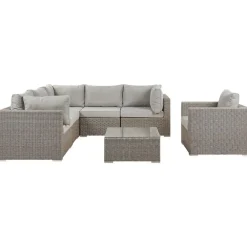 Beliani Loungeset CONTARE - Grijs - 6-delig