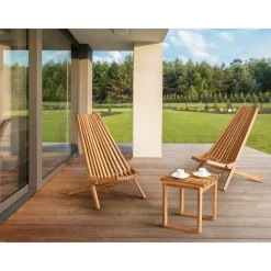Tuintafels-Beliani BELLANO - Bijzettafel - Lichthout - Acaciahout