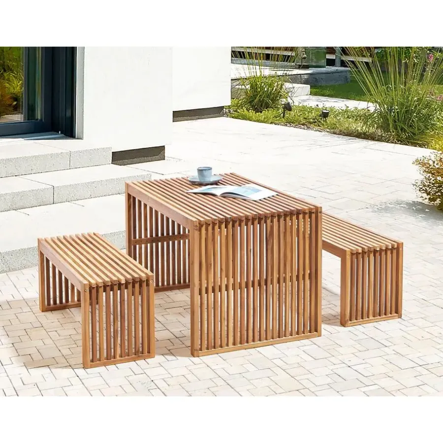 Tuinbanken-Beliani BELLANO - Tuinbank - Lichthout - Acaciahout