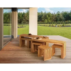 Beliani BELLANO - Tuinset 6-zits - Lichthout - Acaciahout