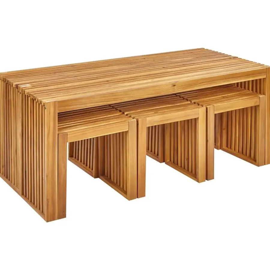 Beliani BELLANO - Tuinset 6-zits - Lichthout - Acaciahout