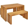 Tuinsets-Beliani BELLANO - Tuinset 4-zits - Lichthout - Acaciahout