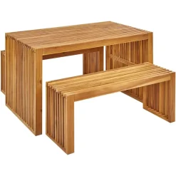 Tuinsets-Beliani BELLANO - Tuinset 4-zits - Lichthout - Acaciahout