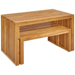 Tuinsets-Beliani BELLANO - Tuinset 4-zits - Lichthout - Acaciahout