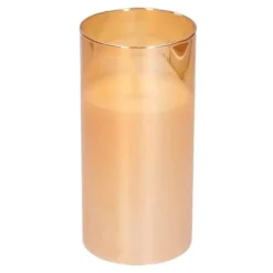 PEHA Bellatio decorations Kaars - LED - goudkleurig - 15 cm