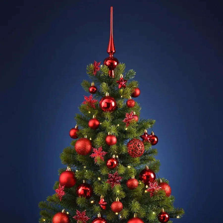 Kerstballen-Bellatio Decorations Kerstballen set - 110x - rood - kunststof