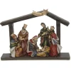 Kerstdecoratie-Merkloos Bellatio decorations Kerststal - met figuren - 20 x 5 x 15 cm