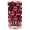 Kerstballen|Kerstdecoratie-Bellatio Decorations kerstballen -37x -fuchsia -6 cm -kunststof