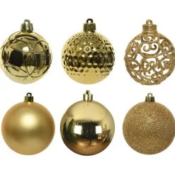 Kerstballen-Bellatio Decorations Kerstballen - 37x - kunststof - goud - 6cm