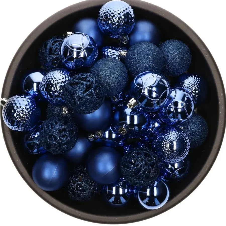 Bellatio Decorations kerstballen - 37x - fuchsia - 6 cm