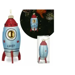 Kerstballen|Kerstdecoratie-Merkloos Bellatio Decorations Kersthangers - 14 cm - glazen raket