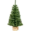 Kerstbomen-Bellatio Decorations Kunst kerstboom - groen - H90 cm - jute zak