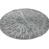 Bellatio Design Placemats - 6 stuks - geponst - zilverkleurig - 38 cm