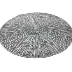 Bellatio Design Placemats - 6 stuks - geponst - zilverkleurig - 38 cm