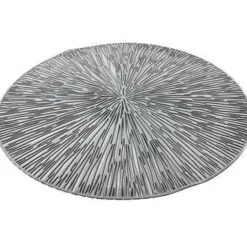 Bellatio Design Placemats - 6 stuks - geponst - zilverkleurig - 38 cm