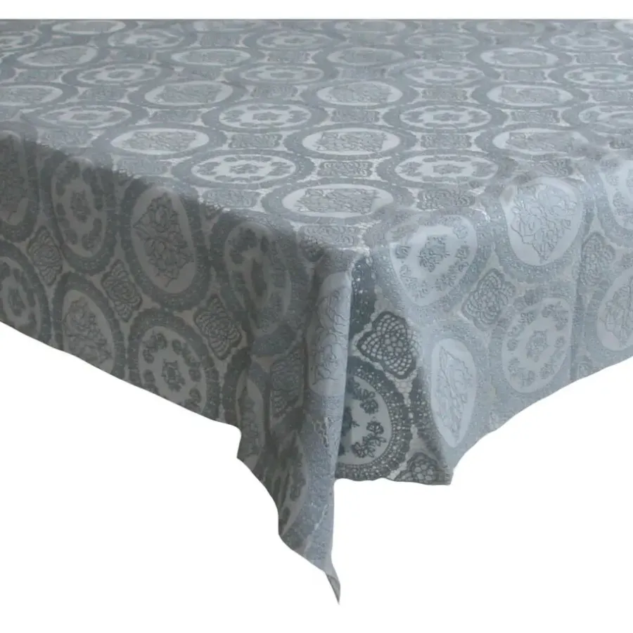 Tafelzeilen-Bellatio Design Tafelzeil - grijs - patroon - 140 x 220 cm