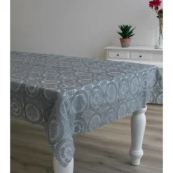 Tafelzeilen-Bellatio Design Tafelzeil - grijs - patroon - 140 x 220 cm