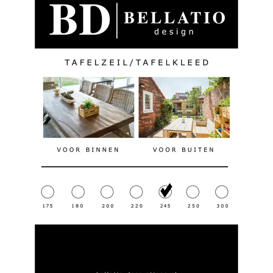 Tafelzeilen-Bellatio Design Tafelzeil - wit - 140 x 245 cm